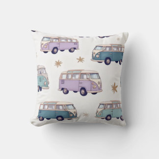 Coussin Conception de camping-car à l'aquarelle