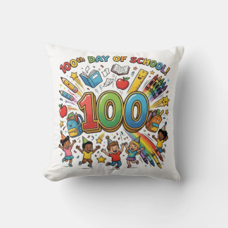 Coussin Conception de célébration colorée du 100e jour d'é