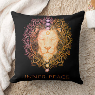 Coussin Conception de Chakra Lion de Paix Intérieure