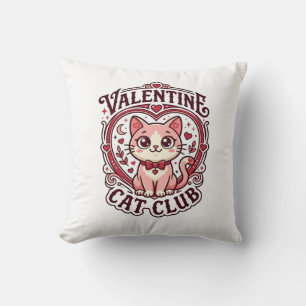 Coussin Conception de chat drôle de la Saint-Valentin - Ch