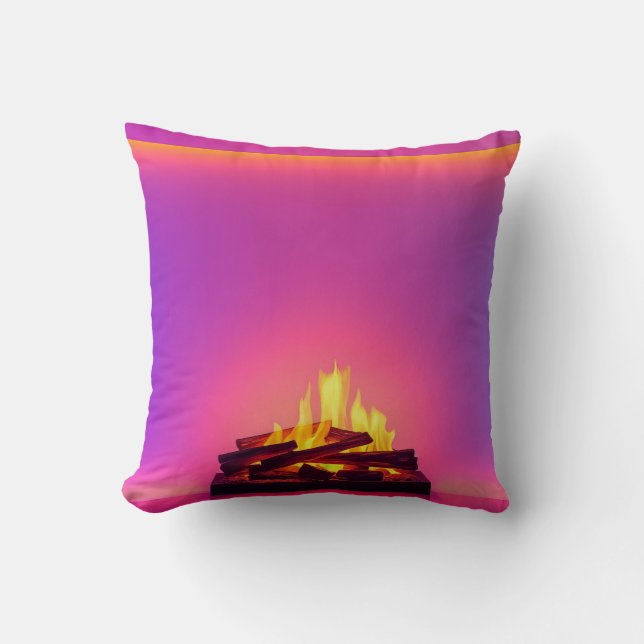 Coussin Conception de cheminée rose (Recto)