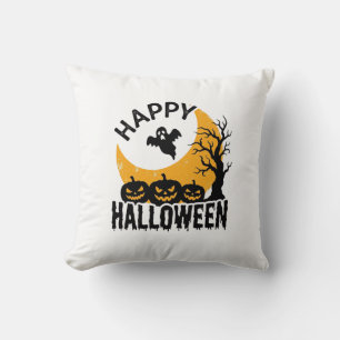 Coussin Conception de chemise de fantôme de citrouille de