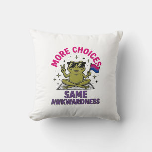 Coussin Conception de chemise de fierté de grenouille Bi d