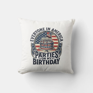 Coussin Conception de chemise de gâteau vintage pour fête