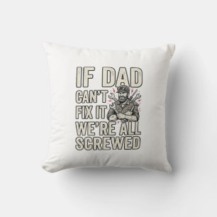 Coussin Conception de chemise de mécanicien papa drôle si