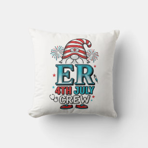 Coussin Conception de chemise gnome patriotique de l'équip