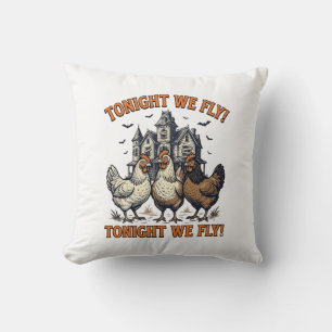 Coussin Conception de chemise Halloween de poulet drôle de