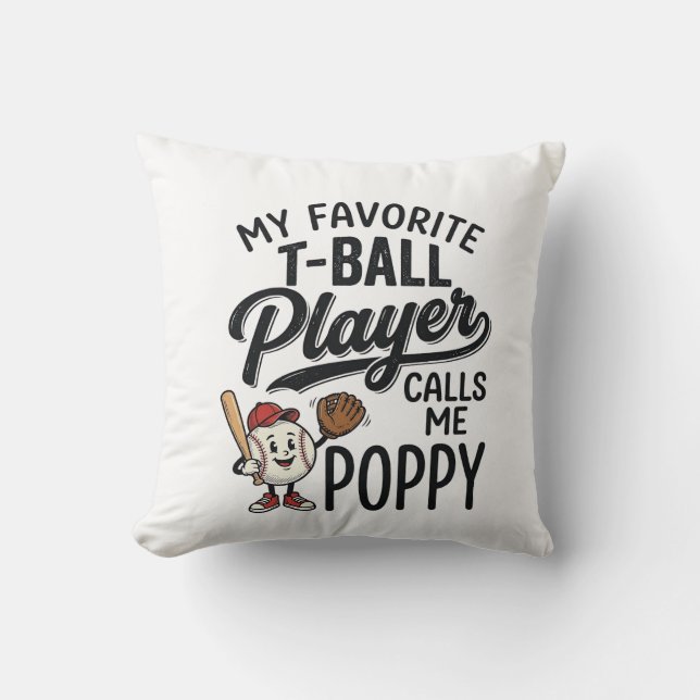 Coussin Conception de chemise Je Poppy Meilleur joueur de  (Recto)