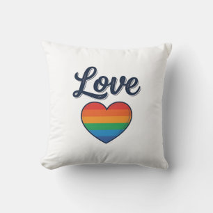 Coussin Conception de chemise vectorielle Love Rainbow Hea