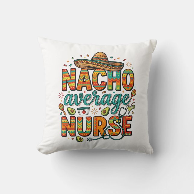 Coussin Conception de chemise vectorielle Nacho Average Nu (Recto)