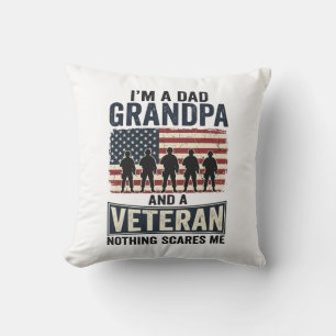 Coussin Conception de chemise vintage patriotique vétéran