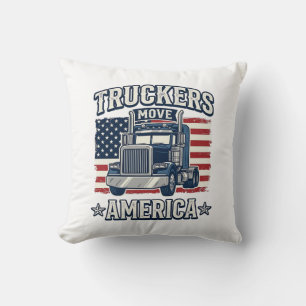 Coussin Conception de chemise vintage pour camionneurs Ame