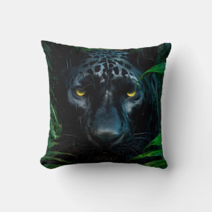 Coussin Conception de faune de jungle de panthère noire my