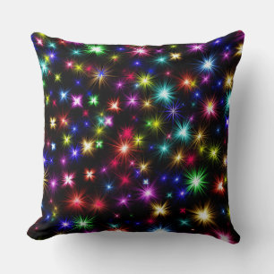 Coussin Conception de feux d'artifice Étoiles Colorées