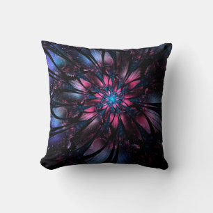 Coussin Conception de fleur fractale abstraite.