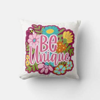 Coussin Conception de fleurs motivationnelles Soyez Unique