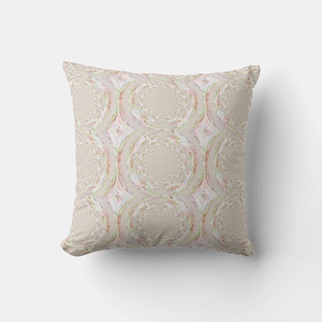 Coussin Conception de fractale aux tons doux et feutrés (Recto)