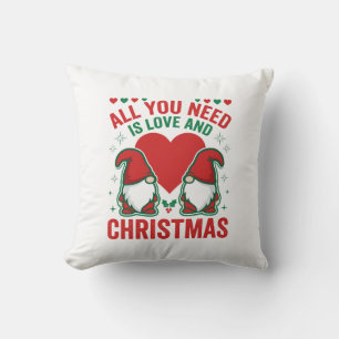 Coussin Conception de gnome de Noël amour coeur Santa