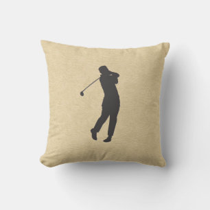 Coussin Conception de golf en cuir marron