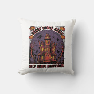 Coussin Conception de gravure vintage Halloween Maison han
