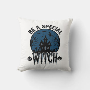 Coussin Conception de gravure vintage Halloween sorcière s