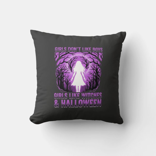 Coussin Conception de Halloween pour filles comme des sorc (Recto)