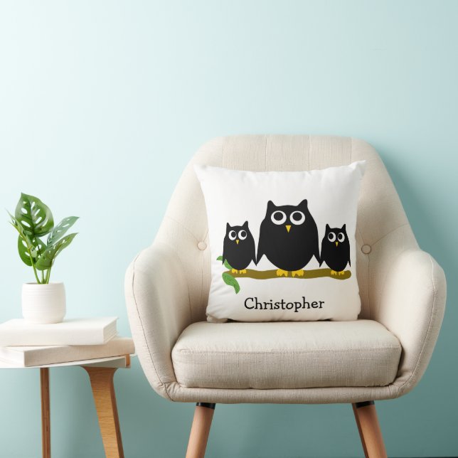 Coussin Conception de hiboux personnalisés (Chaise)