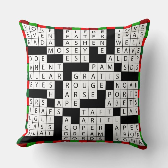 Coussin Conception de jeu de mots croisé sur le carreau (Recto)
