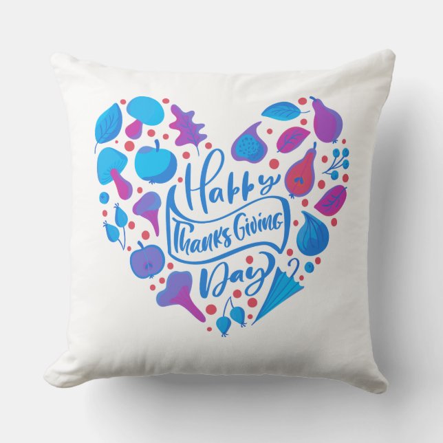 Coussin Conception de jour de Bon thanksgiving unique (Recto)