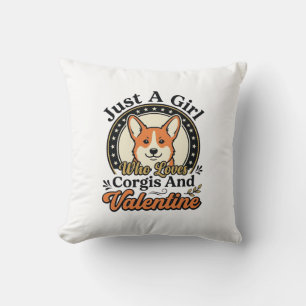Coussin Conception de la Saint-Valentin Corgi pour les ama