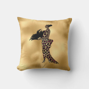 Coussin Conception de la série Burgundy et Gold Leopard 17