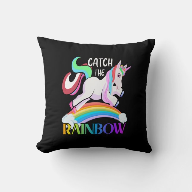 Coussin Conception de licorne arc-en-ciel Catch (Recto)