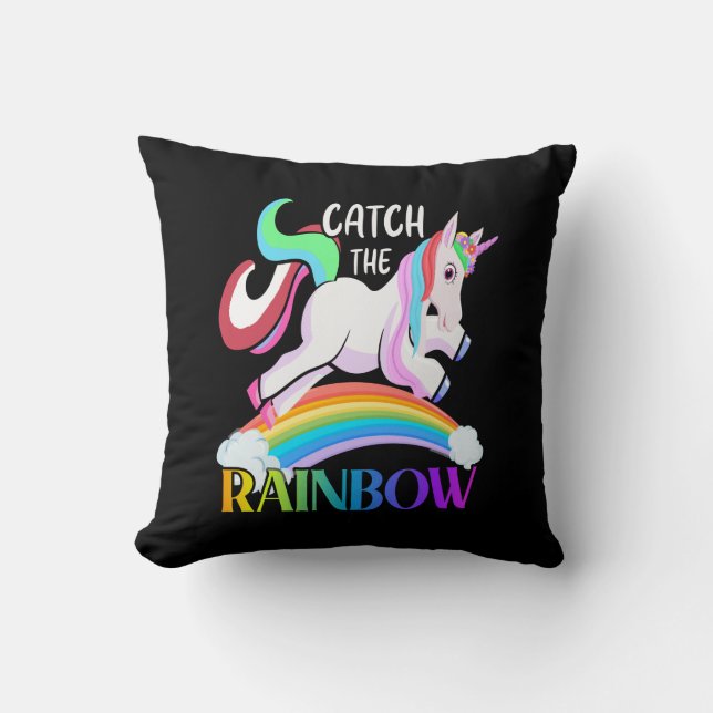 Coussin Conception de licorne arc-en-ciel Catch (Recto)