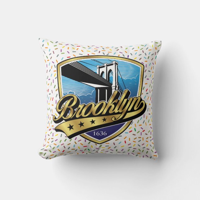 Coussin Conception de logo élégant Brooklyn Gold Swoosh (Recto)