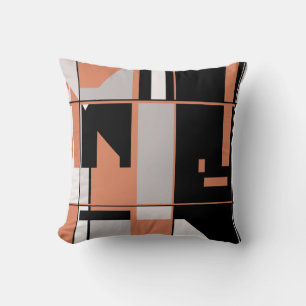 Coussin Conception de maquette en Saumon orange noir gris 