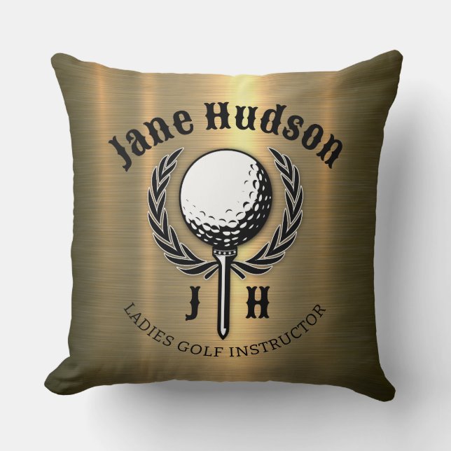 Coussin Conception de monogramme de golf pour dames élégan (Recto)