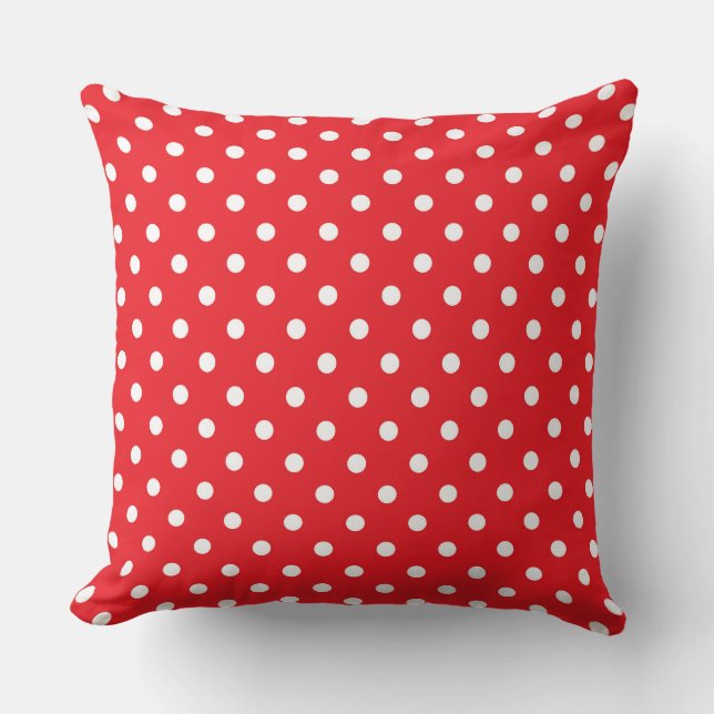 Coussin Conception de motif à pois rouge vibrant (Recto)