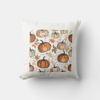 Coussin Conception de Motif d'automne Citrouille transpare