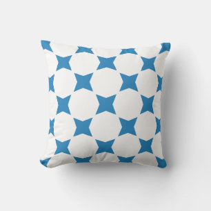 Coussin Conception de motif en étoile bleu pastel royal et