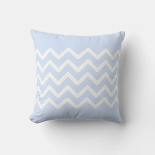 Coussin Conception de motif zigzag blanc et pastel bleu bé