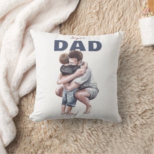 Coussin Conception de papa super en aquarelle