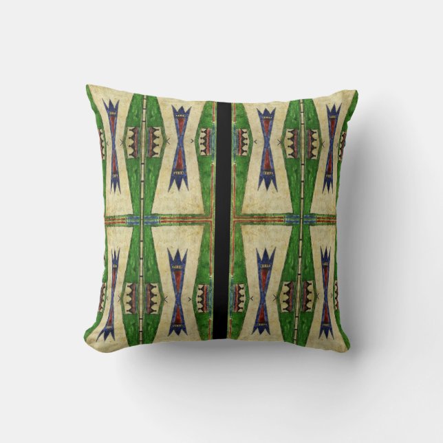Coussin Conception de parfleche de 1860's de Cheyenne (Recto)