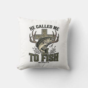 Coussin Conception de pêche chrétienne Il m'a appelé à pêc