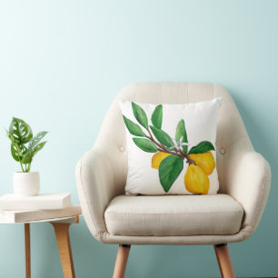 Coussin Conception de peinture à l'aquarelle de feuille de