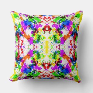Coussin Conception de peinture éclaboussée colorée mignonn