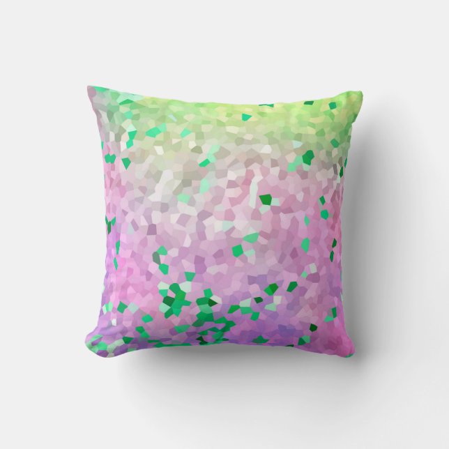 COUSSIN CONCEPTION DE PIXEL VERT PURPLE LUMINEUX PERSONNAL (Recto)
