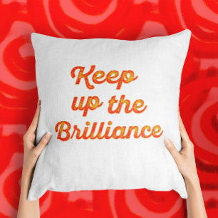 Coussin Conception de police jaune orange avec message mot