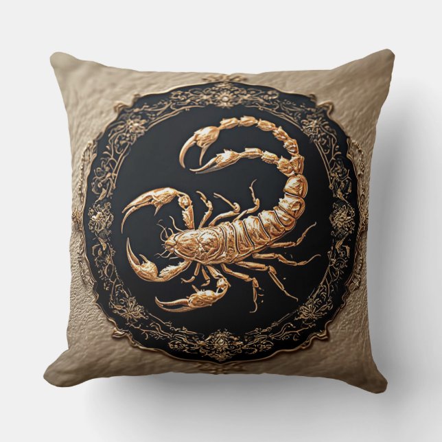 Coussin Conception de scorpion complexe avec des accents o (Recto)