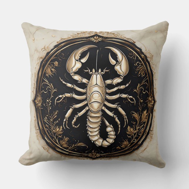 Coussin Conception de scorpion complexe avec des accents o (Recto)