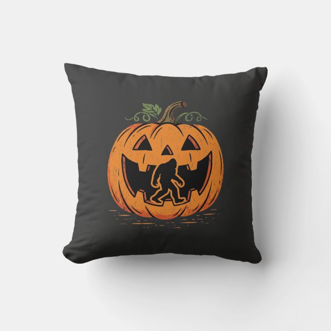 Coussin Conception de silhouette de citrouille Halloween B (Recto)